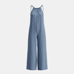 FJØRNA women's two-piece suit set with wide-leg sleeveless top and matching pants, stylish and comfortable for casual or office wear.