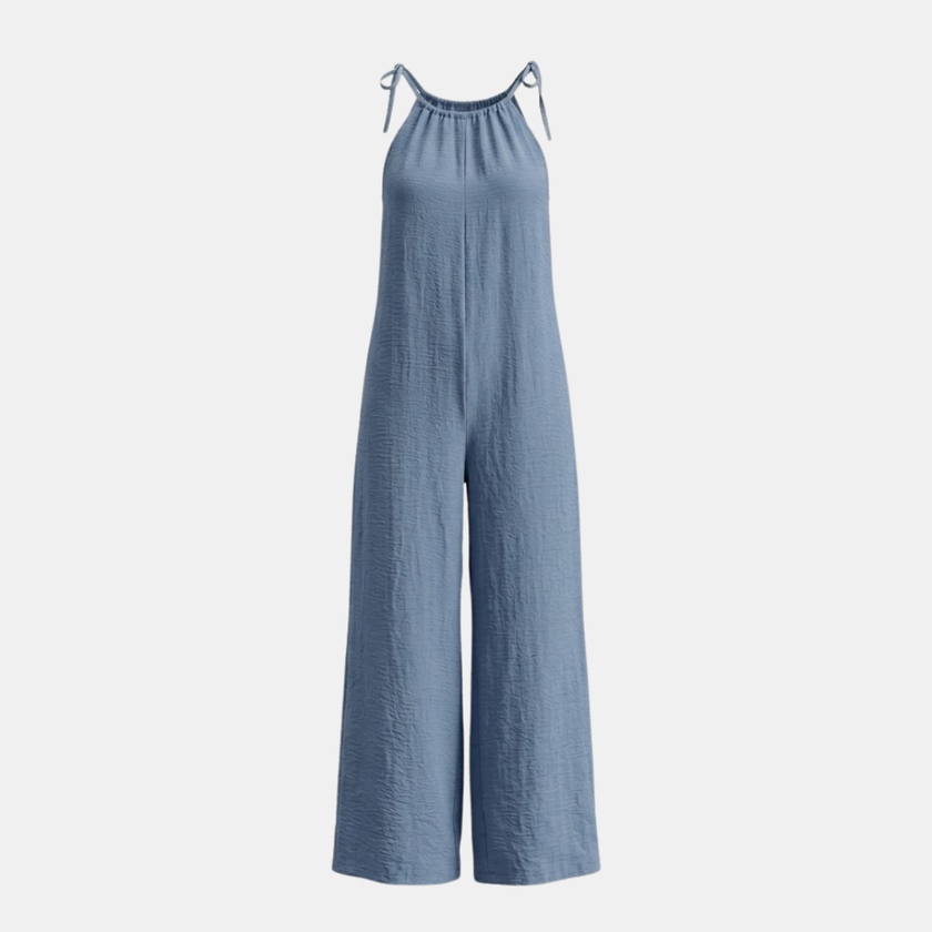 FJØRNA women's two-piece suit set with wide-leg sleeveless top and matching pants, stylish and comfortable for casual or office wear.