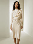 Silje | Stand Collar Silk Dress