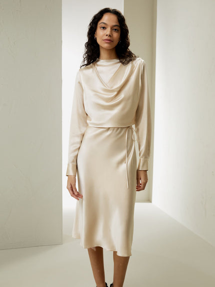 Silje | Stand Collar Silk Dress