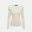 FJØRNA men's long sleeve sweater, cozy knit top with ribbed cuffs and neckline, in a neutral color, casual and stylish.