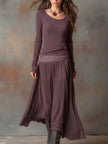 Charcoal Knit Maxi Dress For Women