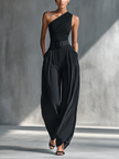 Lightweight FJØRNA women's wide-leg summer trousers, casual and breathable for vacation and warm weather wear.