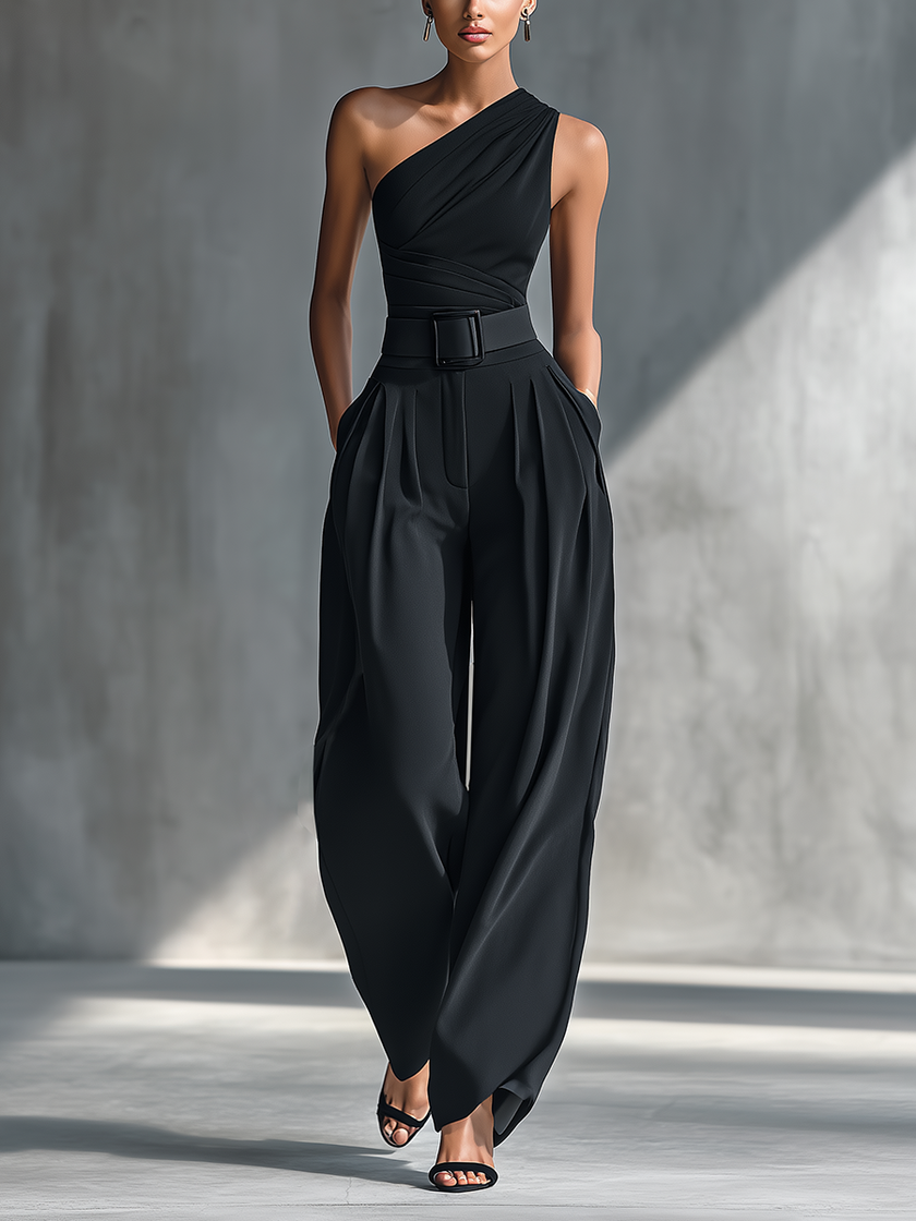 Lightweight FJØRNA women's wide-leg summer trousers, casual and breathable for vacation and warm weather wear.