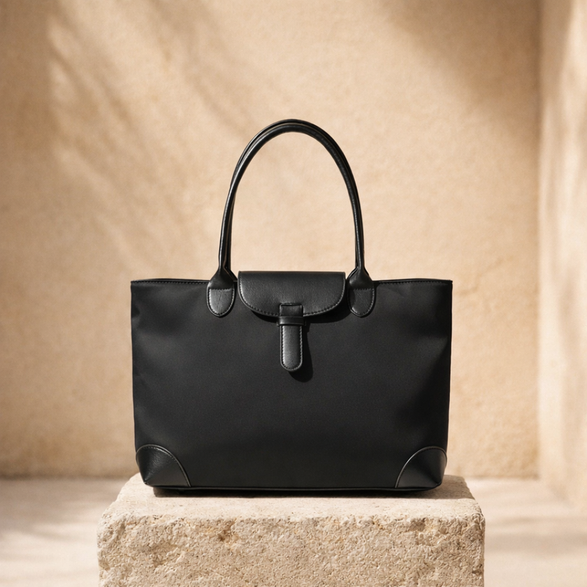 FJØRNA women's tote bag with spacious design, ideal for school or daily use, featuring durable fabric and stylish appearance.