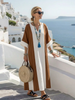 FJØRNA women's summer maxi dress with short sleeves, flowy lightweight fabric, perfect for warm weather and casual wear.