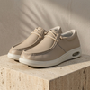 Red leather men's orthopedic walking shoes by FJØRNA, featuring supportive design and casual style for comfortable everyday wear.