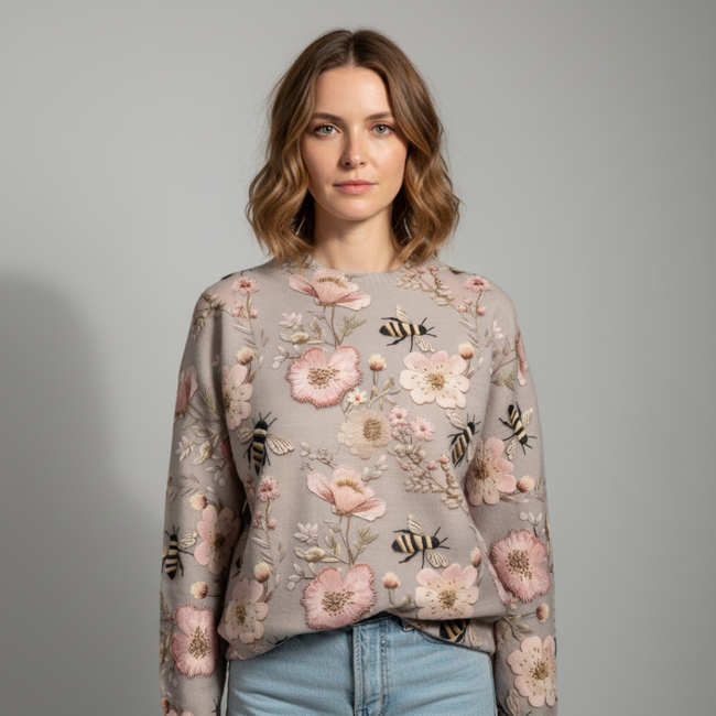 Floral Knit Pullover