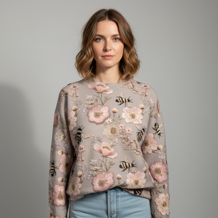 Floral Knit Pullover
