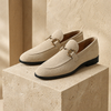 FJØRNA men's suede slip-on loafers showing a classic design with smooth suede surface and comfortable fit.