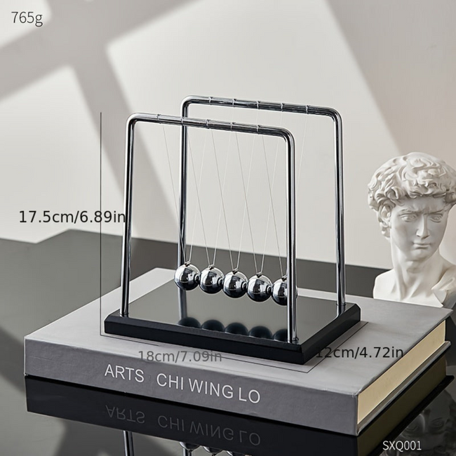 Newton's Cradle Desk Toy - Elegant Office Decor with Physics Demonstration, Stress Relief Gift for Home or Office - 2