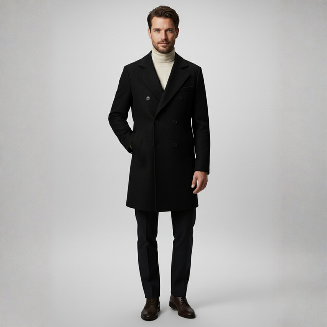 Double-Breasted Wool Overcoat