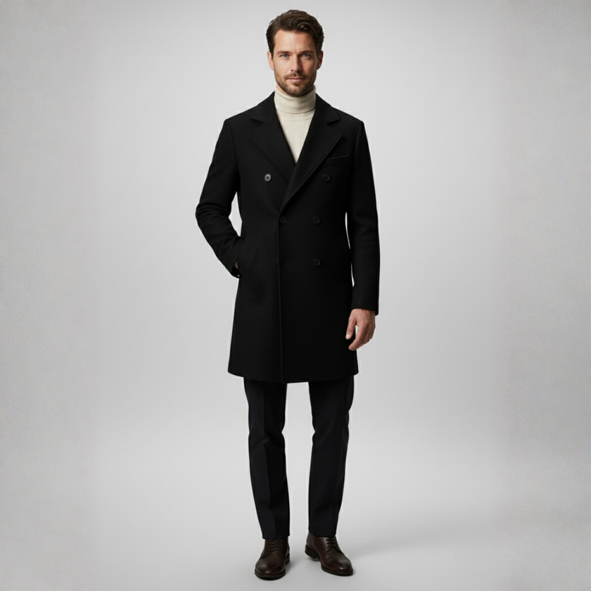 Double-Breasted Wool Overcoat
