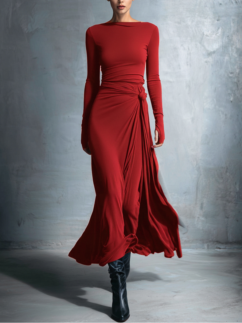 FJØRNA women's summer maxi dress with a flowy, wrap design, perfect for warm weather and casual elegance.