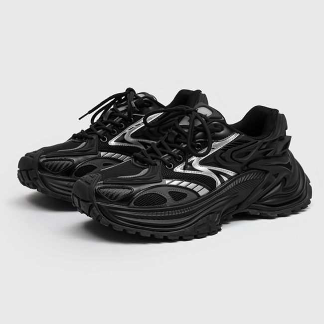 Breathable Sneakers Black Mesh