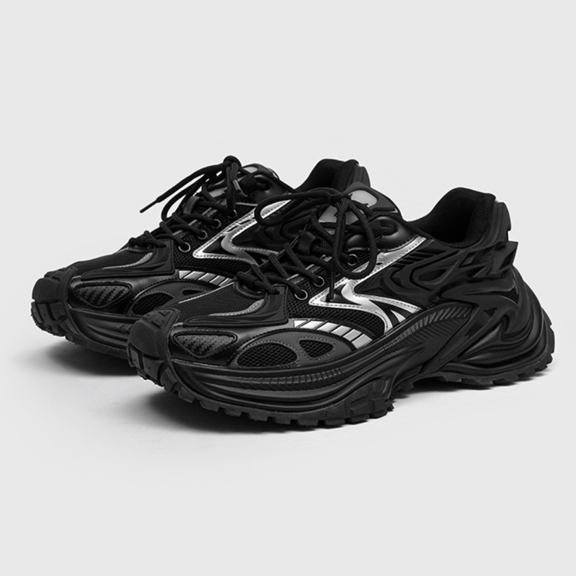 Breathable Sneakers Black Mesh