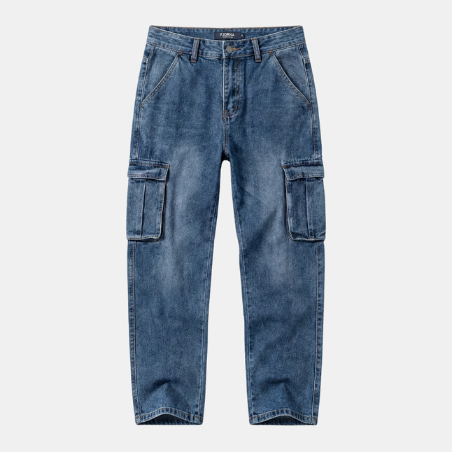 Jeans Men Light Blue Tapered Ankle Elastic Casual