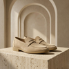 FJØRNA men's suede slip-on loafers with breathable design, showcasing a stylish and comfortable shoe for casual wear.