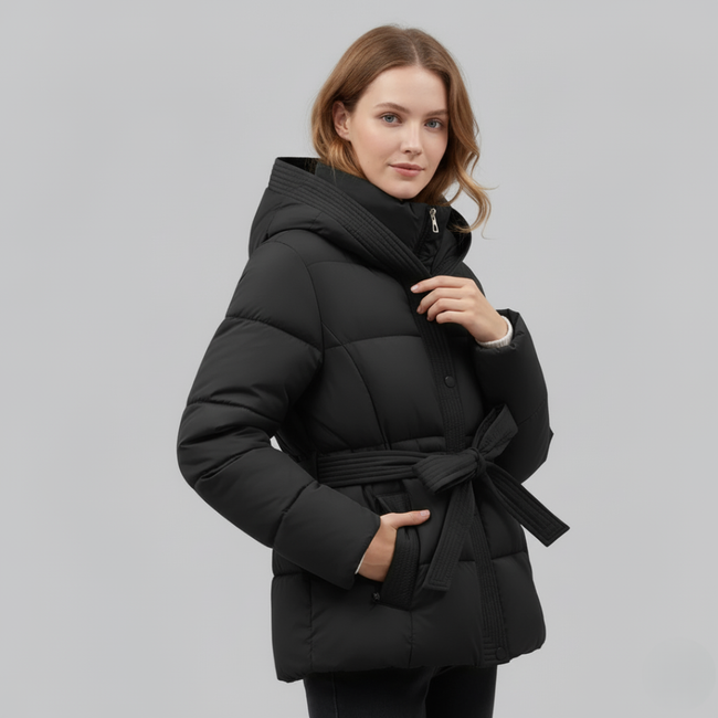 Lisa - Winter Jacket Parka Belted Coat