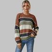 Women's Striped Colour-Block Crewneck Sweater