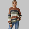 Women's Striped Colour-Block Crewneck Sweater