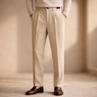 Men's FJØRNA smart casual trousers with stretch, tailored fit, and classic design, suitable for office or casual wear.