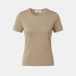 FJØRNA men's slim fit T-shirt, casual top with crew neck and short sleeves, shown in a neutral color on a plain background.