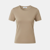 FJØRNA men's slim fit T-shirt, casual top with crew neck and short sleeves, shown in a neutral color on a plain background.