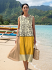 FJØRNA women's summer midi dress with polka dots, sleeveless design, lightweight fabric, perfect for warm weather.