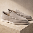 FJØRNA men's suede slip-on loafers, stylish and comfortable shoes with a sleek design and natural suede finish.