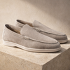 FJØRNA men's suede slip-on loafers, stylish and comfortable shoes with a sleek design and natural suede finish.