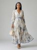 FJØRNA women's floral summer midi dress with long sleeves, lightweight and flowy, perfect for warm weather and casual occasions.