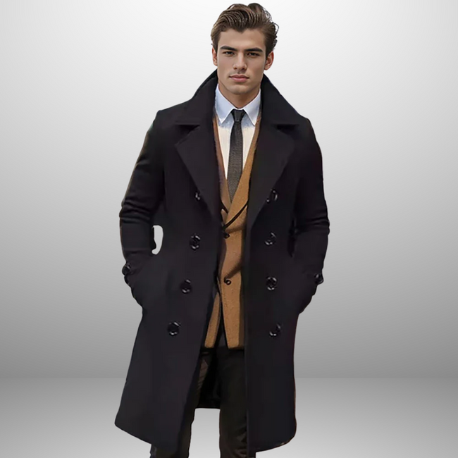 Mason – Men’s Double Breasted Mid-Length Coat | Casual Elegance