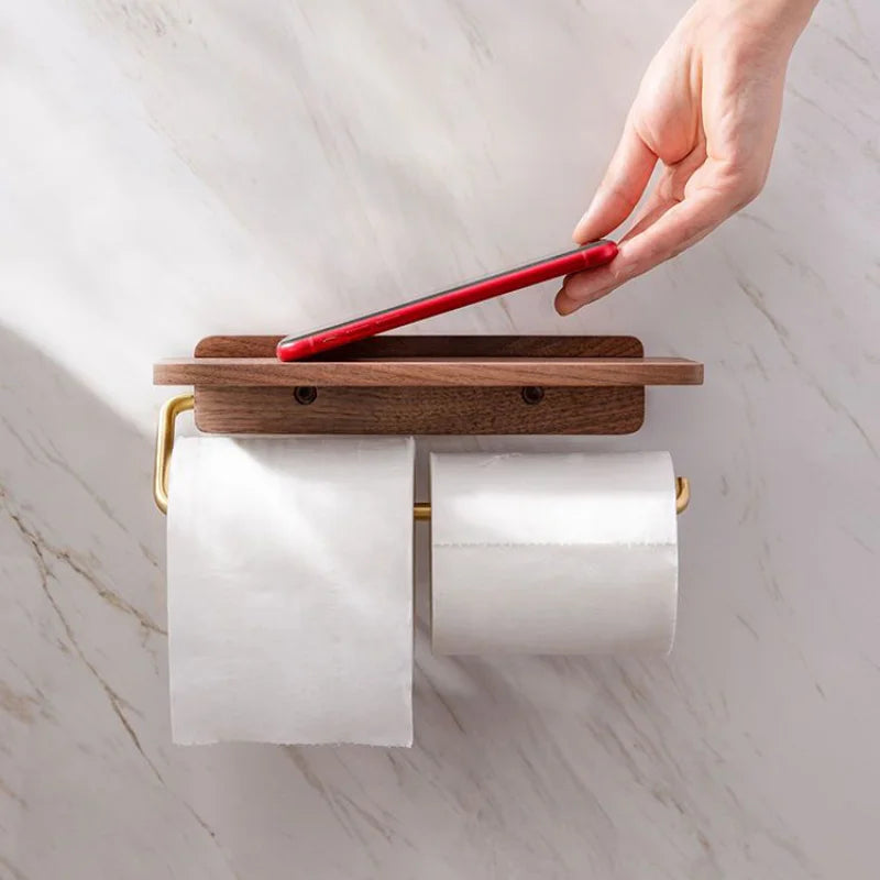 Hepibeth | Premium Toilet Paper Holder with Shelf