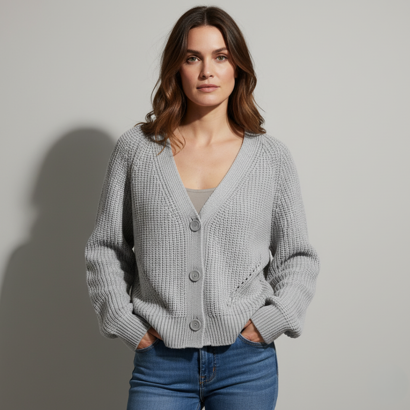 Classic White Cardigan Sweater