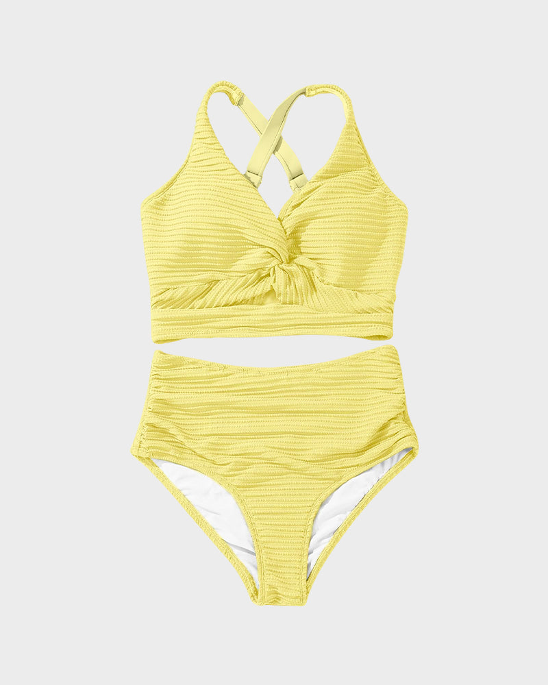 Women's FJØRNA bikini set featuring a flattering fit with a stylish top and matching bottoms, perfect for swimwear fashion.