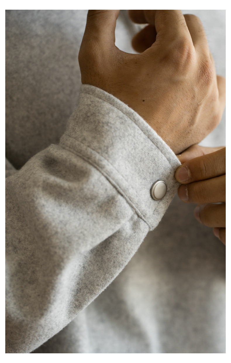 Lapel Half-Zip Sweater Gray