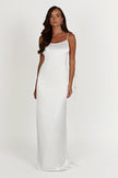 FJØRNA Studio | Satin Bridal Gown with 3D Floral Straps and Low Back