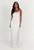FJØRNA Studio | Satin Bridal Gown with 3D Floral Straps and Low Back