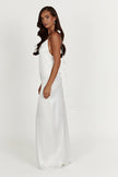 FJØRNA Studio | Satin Bridal Gown with 3D Floral Straps and Low Back