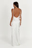 FJØRNA Studio | Satin Bridal Gown with 3D Floral Straps and Low Back