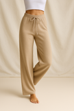 FJØRNA women's stylish cashmere joggers, comfortable pants with a soft knit texture and relaxed fit for casual wear