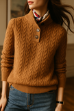 Cashmere Cable Knit Sweater - 2
