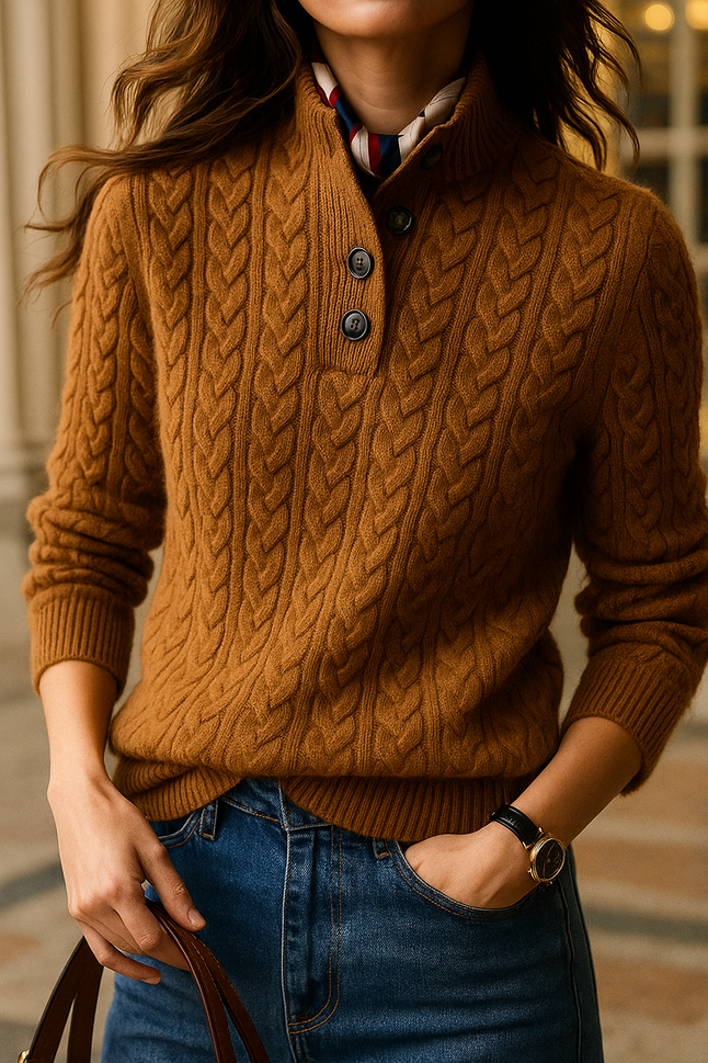 Cashmere Cable Knit Sweater - 1