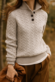 Cashmere Cable Knit Sweater - 14