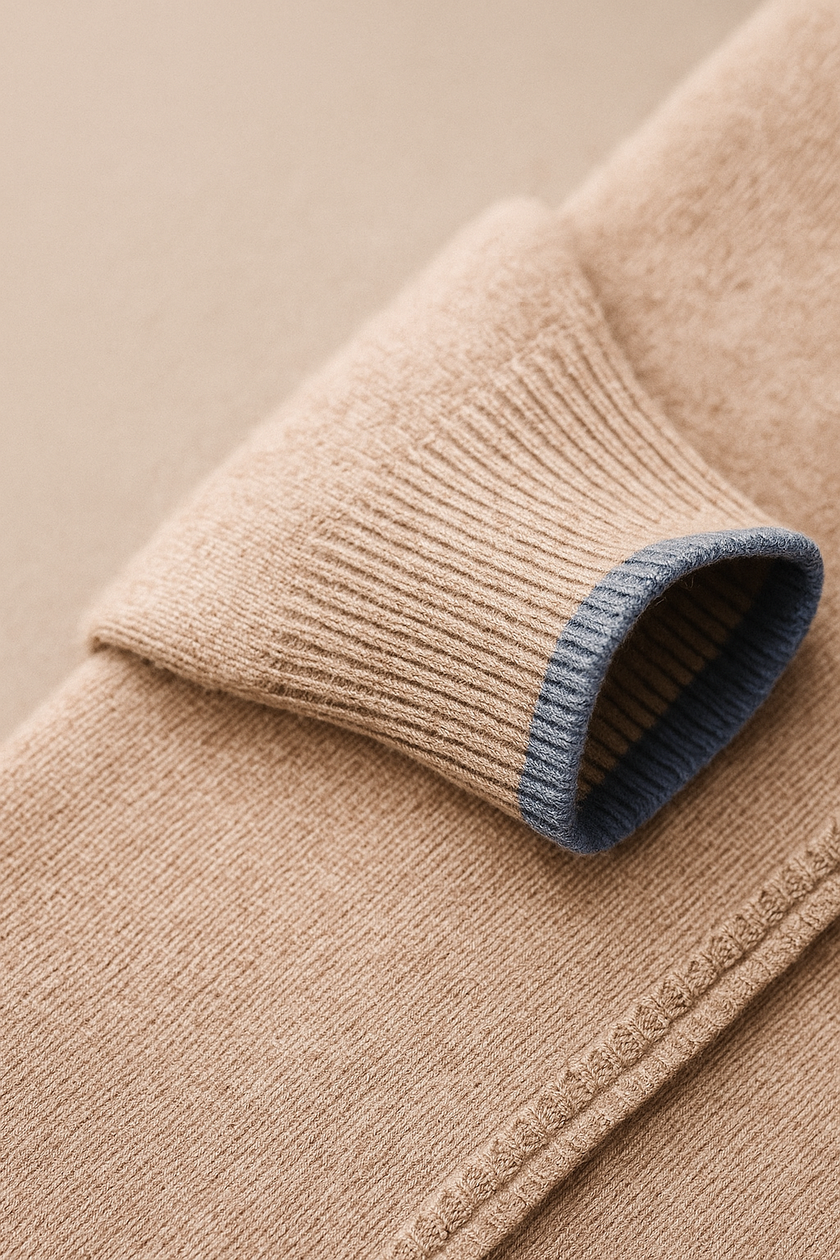 Men Stand Collar Zipper Sweater