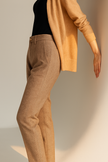 FJØRNA women's wool blend high-waist tapered trousers, stylish pants with a modern fit and tailored look.