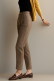 FJØRNA wool blend high waist tapered trousers for women, tailored pants with a sleek fit and classic design.