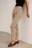 FJØRNA wool blend high waist tapered women’s trousers, casual pants with a relaxed fit and tapered leg design.