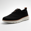 FJØRNA men's knit mesh trainers with breathable waffle-pod cushioned soles, showcasing lightweight and comfortable athletic shoes.